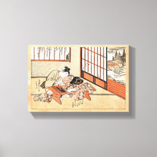 Toile Rouleau vintage japonais frais de geisha d'ukiyo-e