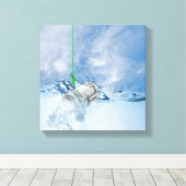 Toile rouler de l'argent sur l'hameçon de poisson (Insitu (Plancher de Bois))