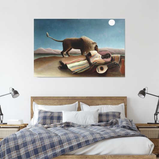 Toile Rousseau Dormir Gitan Lion Peinture (Insitu(Chambre))