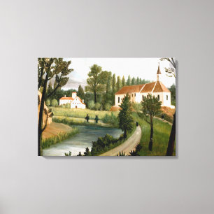 Toile Rousseau - Paysage avec chapelle, art