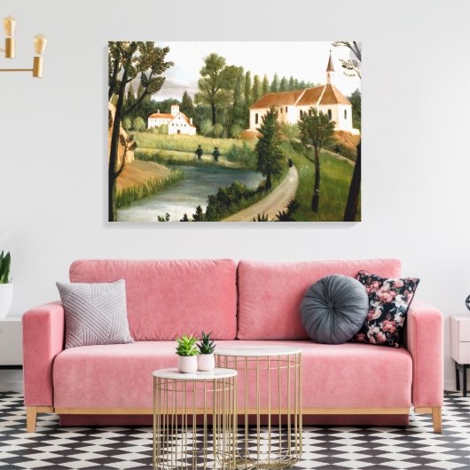 Toile Rousseau - Paysage avec chapelle, art (Insitu(Salon))