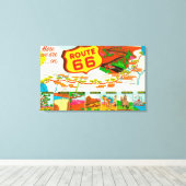 Toile Route 66 de Los Angeles à Chicago (Insitu (Plancher de Bois))