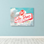 Toile Route américaine | Coffee Shop Sign (Insitu (Plancher de Bois))