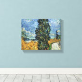 Toile Route avec cyprès de Van Gogh Impressionnisme (Insitu (Plancher de Bois))