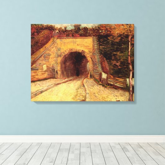 Toile Route avec viaduc sous-terrain par Vincent van Gog (Insitu (Plancher de Bois))
