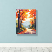 Toile Route d'automne | Feuilles de feuillage d'automne (Insitu (Plancher de Bois))