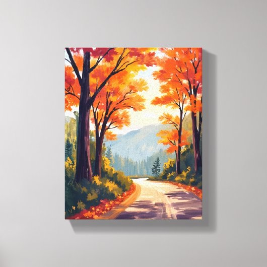 Toile Route d'automne | Feuilles de feuillage d'automne (Recto)