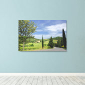 Toile Route de campagne courbée entre cyprès dans (Insitu (Plancher de Bois))