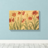 Toile Row of Red Amaryllis (Insitu (Plancher de Bois))