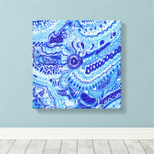 Toile Royal Bleu et Blanc Ming style oriental (Insitu (Plancher de Bois))