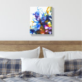 Toile Royal Blue & Pink Abstrait Fluid Art (Insitu(Chambre))