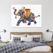 Toile Royal Elephant's Journey : Indian Folkloric Design (Insitu(Chambre))