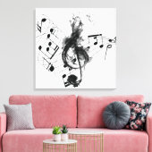 Toile Royal Music Note noir et blanc (Insitu(Salon))