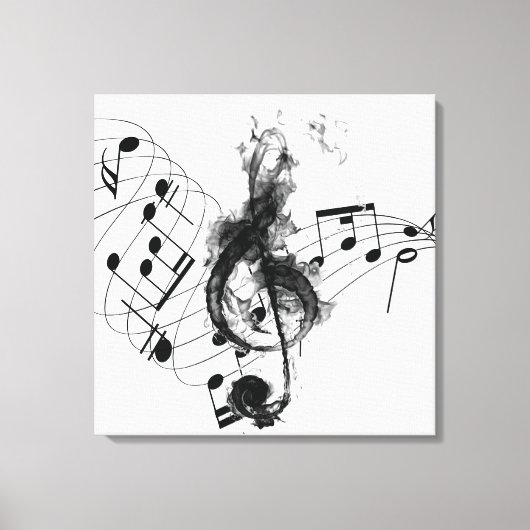 Toile Royal Music Note noir et blanc (Recto)