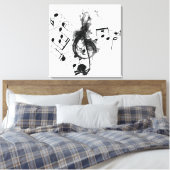 Toile Royal Music Note noir et blanc (Insitu(Chambre))