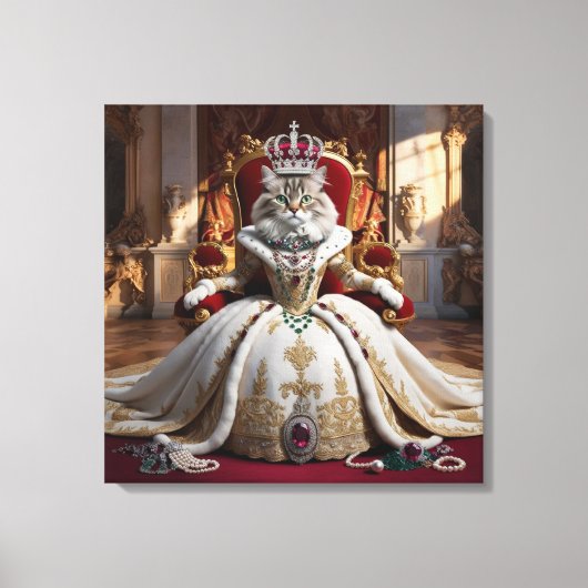 Toile Royal Pet Queen Portrait - Art numérique luxueux (Recto)