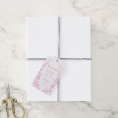 Toile Roze Bloemige Trouw Welkom  Cadeaulabel (Met Touw)