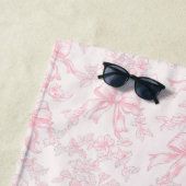 Toile Roze Coquette Bow Wedding Party Strandlaken (In situ)