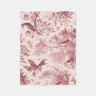Toile Roze vintage Fleece Deken