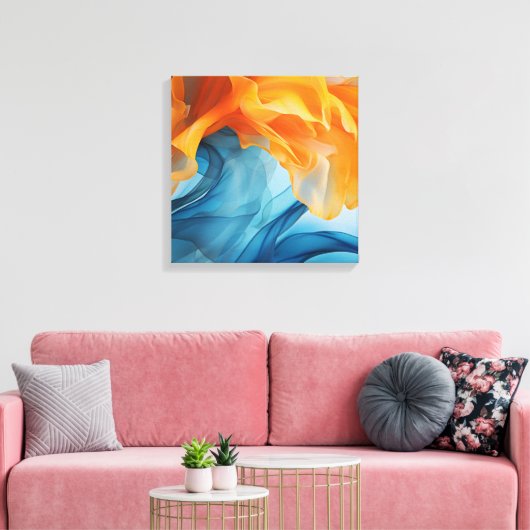 Toile Ruban bleu et jaune (Insitu(Salon))