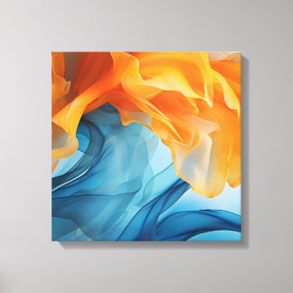 Toile Ruban bleu et jaune