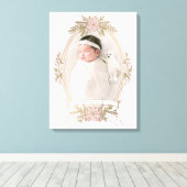 Toile Ruban de cadre ovale féminin et verdure de vacance (Insitu (Plancher de Bois))