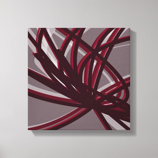 Toile Rubans Abstraits de Bourgogne et gris | Ombres et  (Recto)