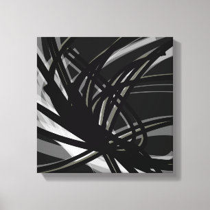 Toile Rubans Abstraits noirs et blancs Ombres et lumi