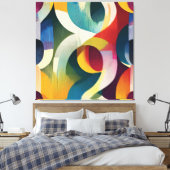 Toile Rubans Courbes Abstraits Colorés (Insitu(Chambre))