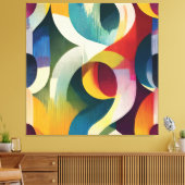 Toile Rubans Courbes Abstraits Colorés (Insitu(Salon))
