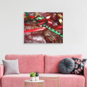 Toile Rubans de Noël Rouge Vert et Or Vacances (Insitu(Salon))