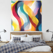 Toile Rubans Tourbillonnants Abstraits Colorés (Insitu(Chambre))