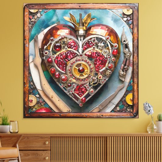 Toile Ruby Pomegranate Heart Steampunk Series (Insitu(Salon))