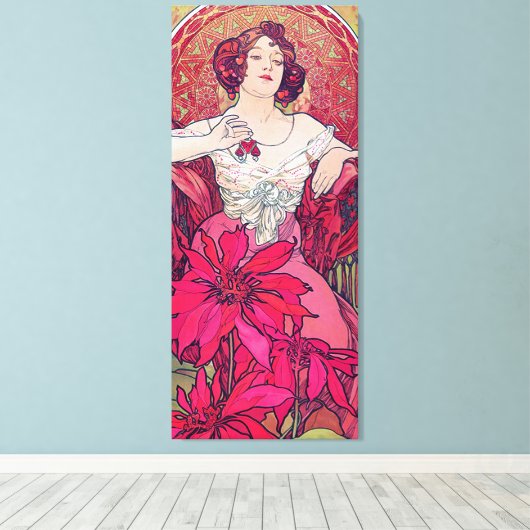 Toile Ruby (Quatre Bijoux), Alphonse Mucha (Insitu (Plancher de Bois))