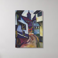 Rue Avec Église À Kandern Août Macke