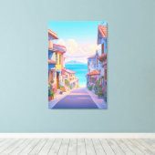Toile Rue côtière pastel d'Okinawa (Insitu (Plancher de Bois))