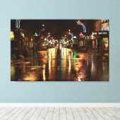 Toile Rue de la ville la nuit (Insitu (Plancher de Bois))