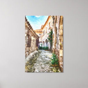 Toile rue médiévale en Espagne, Catalogne