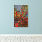 Toile Rue Montorgueil aux drapeaux de Claude Monet (Insitu (Plancher de Bois))