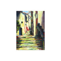 Ruelle de la Vieille Ville : peinture murale d'art
