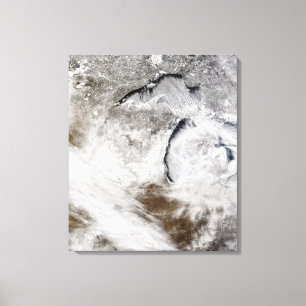 Toile Rues de nuage au-dessus du lac Supérieur et de lac