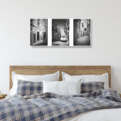 Toile Rues Dolce vita en noir et blanc (Insitu(Chambre))