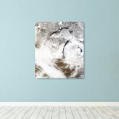 Toile Rues nuageuses sur le lac Supérieur et le lac Mich (Insitu (Plancher de Bois))