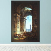 Toile Ruines Avec Un Obélisque Dans La Distance (Insitu (Plancher de Bois))