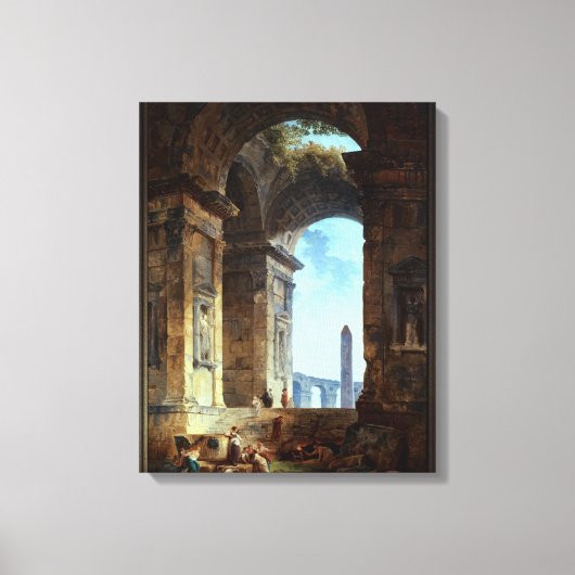 Toile Ruines Avec Un Obélisque Dans La Distance (Recto)