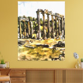Toile Ruines du Temple romain antique Style géométrique (Insitu(Salon))