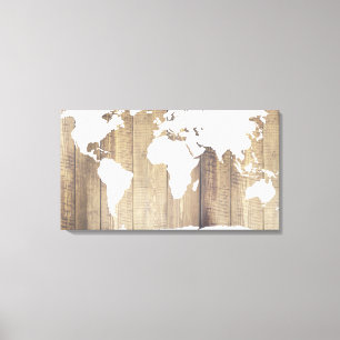 Toile Russe World Explorer Carte du monde blanc Plaques