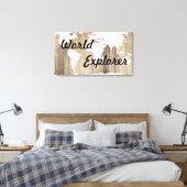 Toile Russe World Explorer Carte du monde blanc Plaques  (Insitu(Chambre))