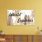 Toile Russe World Explorer Carte du monde blanc Plaques  (Insitu(Salon))