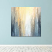 Toile Rustic Abstract Blue Brown Yellow Stripe (Insitu (Plancher de Bois))